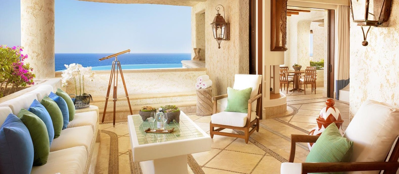 Guest suite terrace at Rosewood Las Ventanas Al Paraiso in Mexico's Los Cabos
