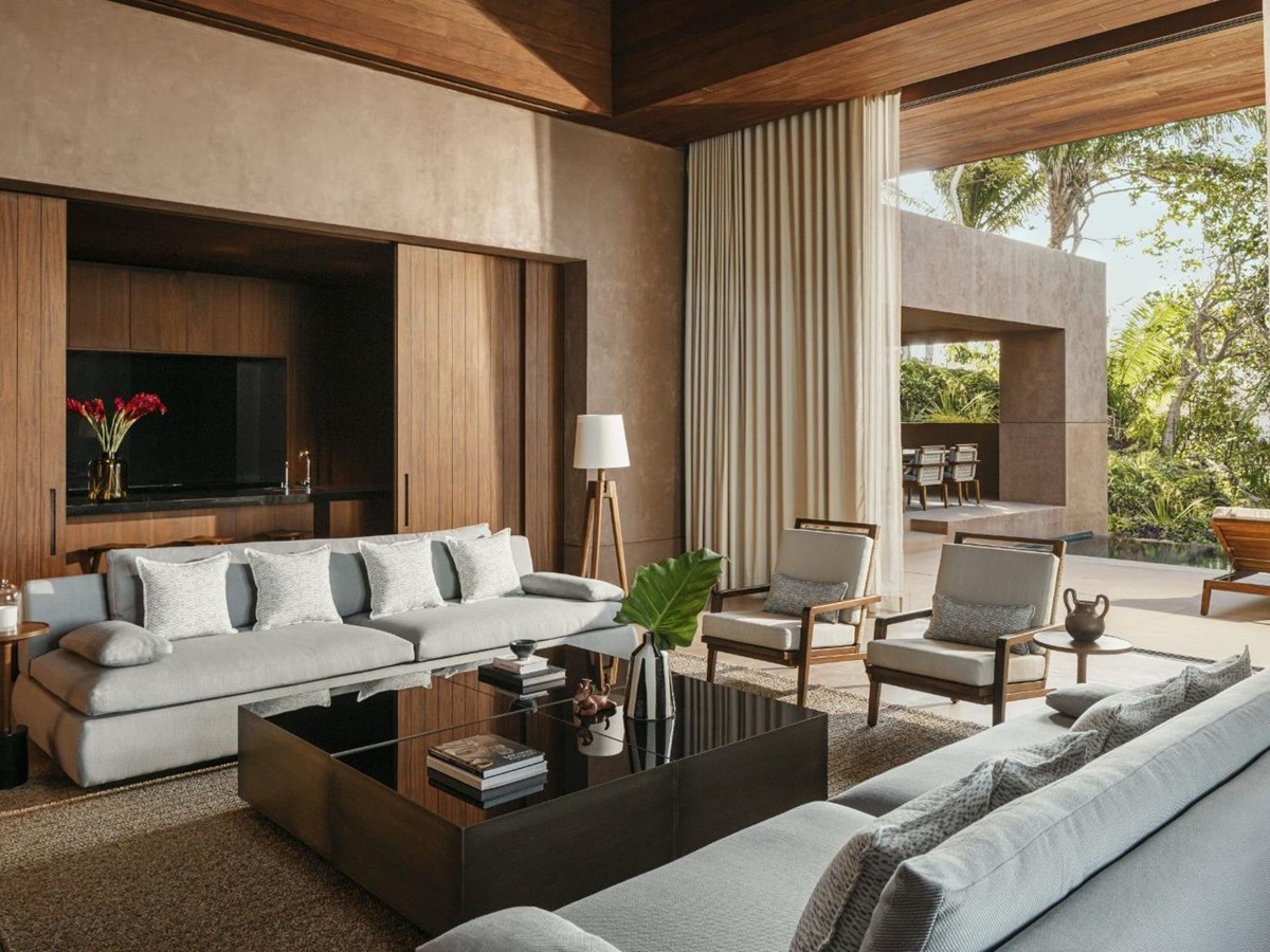 Living area in a villa at One&Only Mandarina on Mexico's Riviera Nayarit