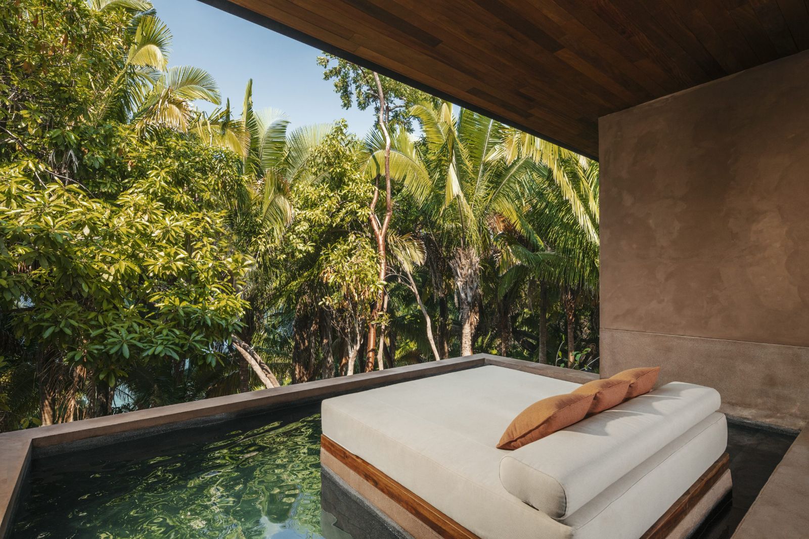 A pool bed in a villa at One&Only Mandarina on Mexico's Riviera Nayarit