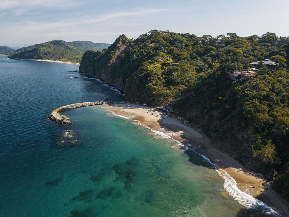 Aerial view of the beach at One&Only Mandarina near Puerto Vallarta Mexico
