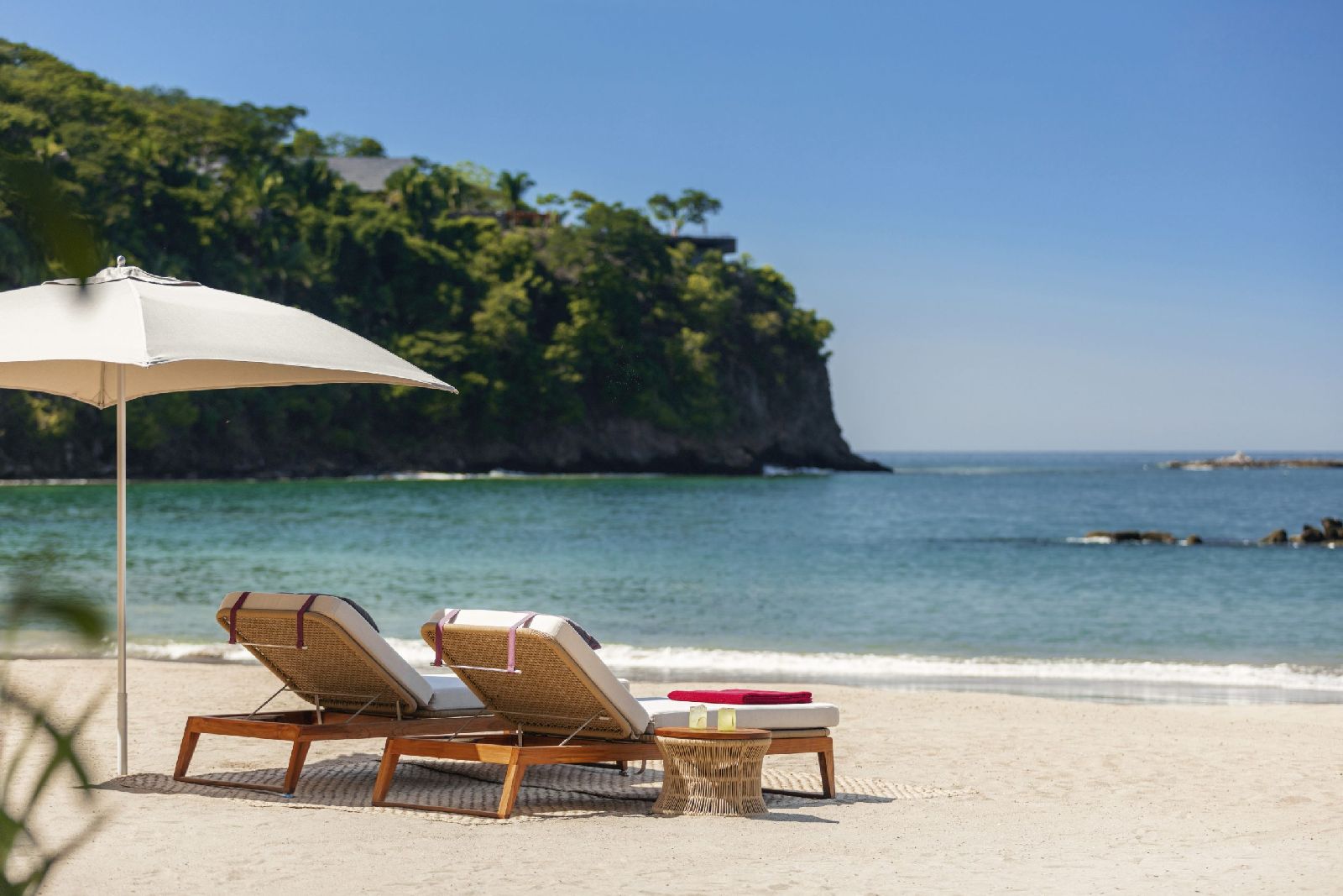 Beach with calm waters at One&Only Mandarina near Puerto Vallarta Mexico