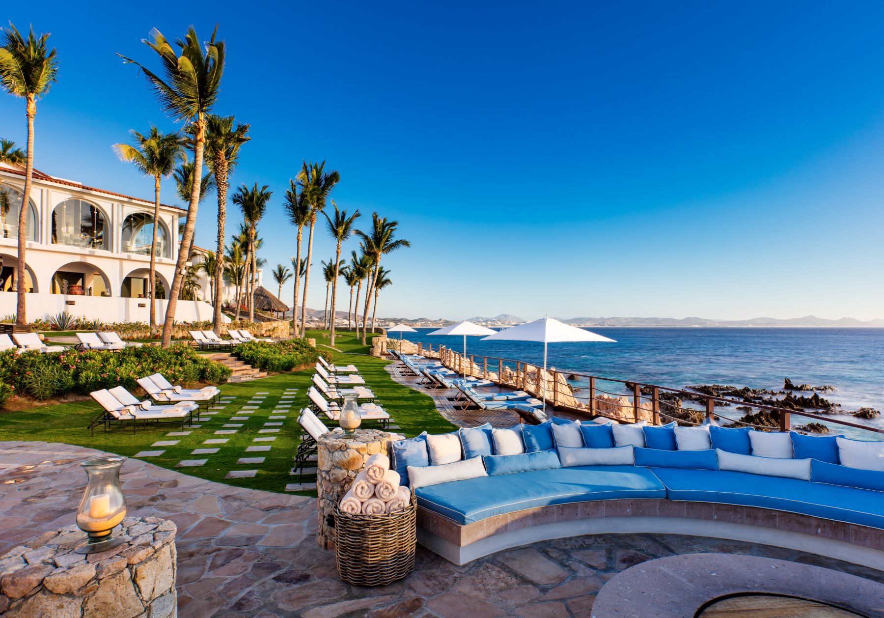 One&Only Palmilla loungers and seafront