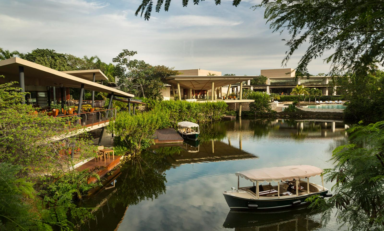 Lagoon on the grounds of Rosewood Mayakoba on the Riviera Maya in Mexico