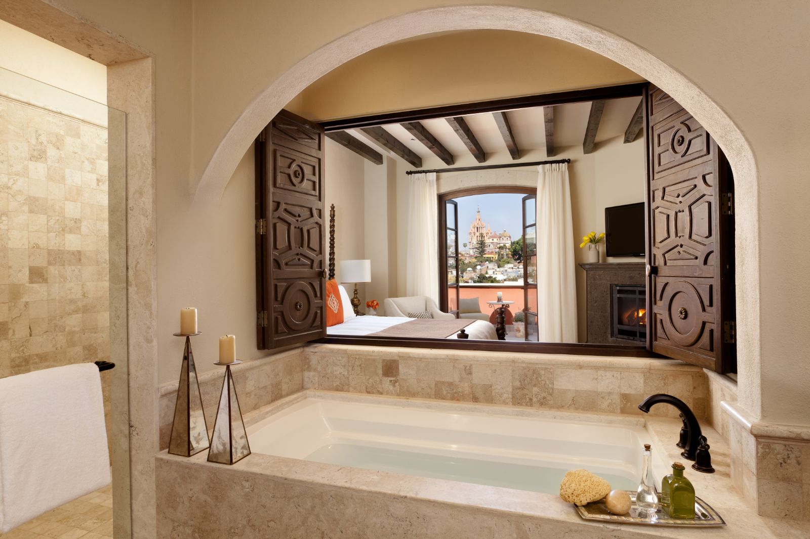 Guest suite bathroom at Rosewood San Miguel de Allende in Mexico