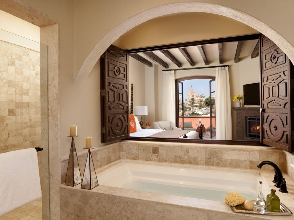 Guest suite bathroom at Rosewood San Miguel de Allende in Mexico