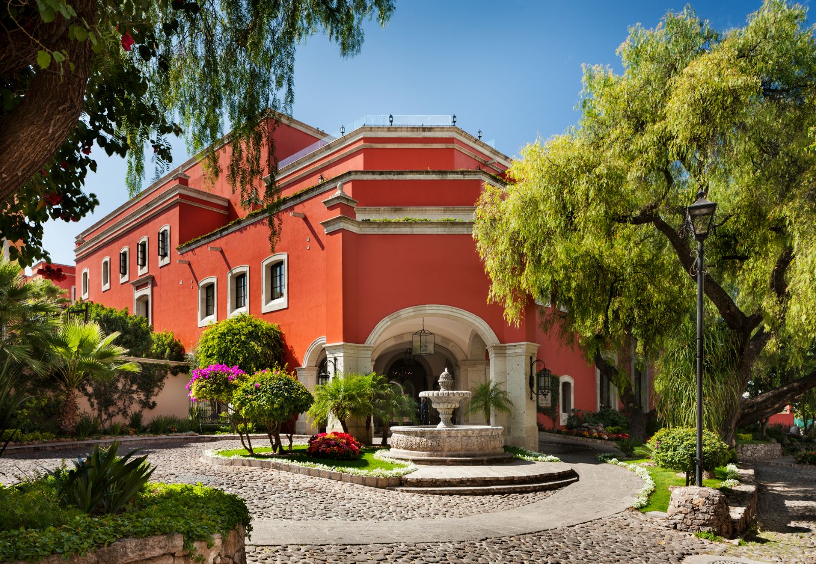 Exterior and fountain at Rosewood San Miguel de Allende in Mexico