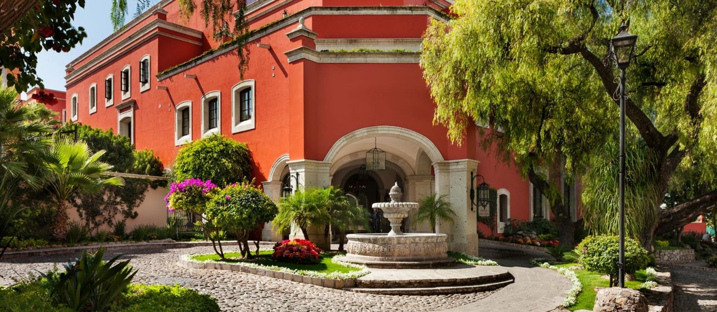 Exterior and fountain at Rosewood San Miguel de Allende in Mexico