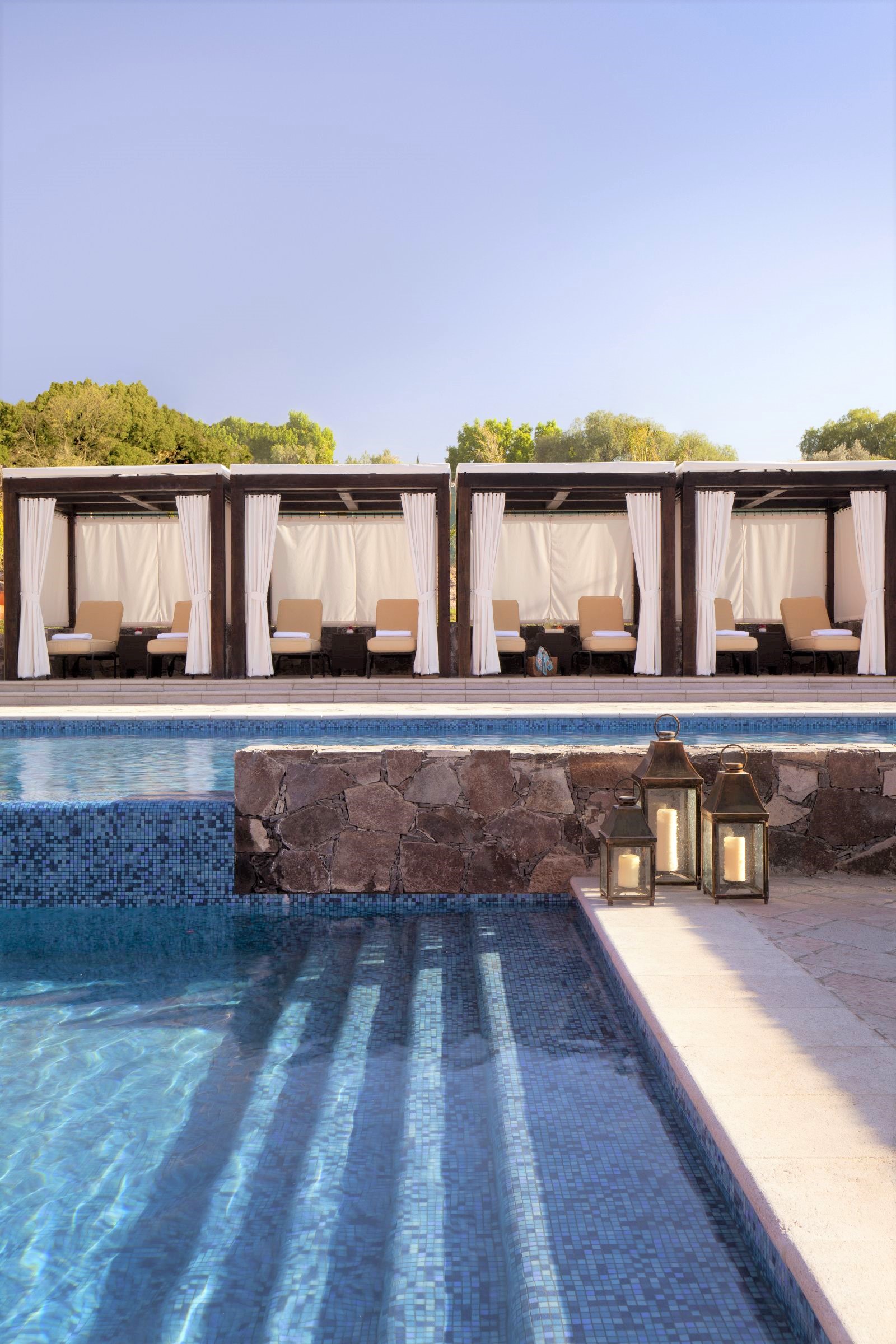 pool beds at Rosewood San Miguel de Allende in Mexico