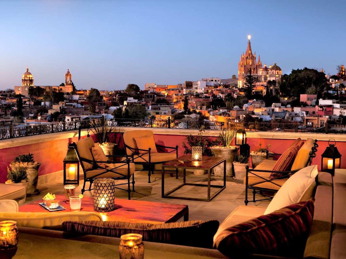 Roof bar at Rosewood San Miguel de Allende in Mexico