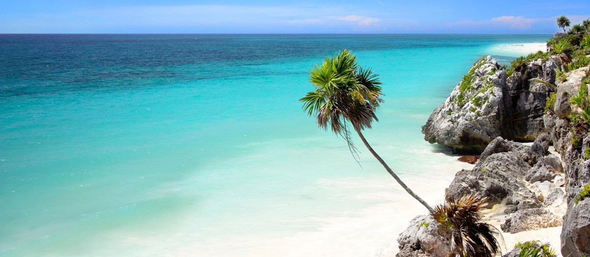 Beach at Tulum in Mexico