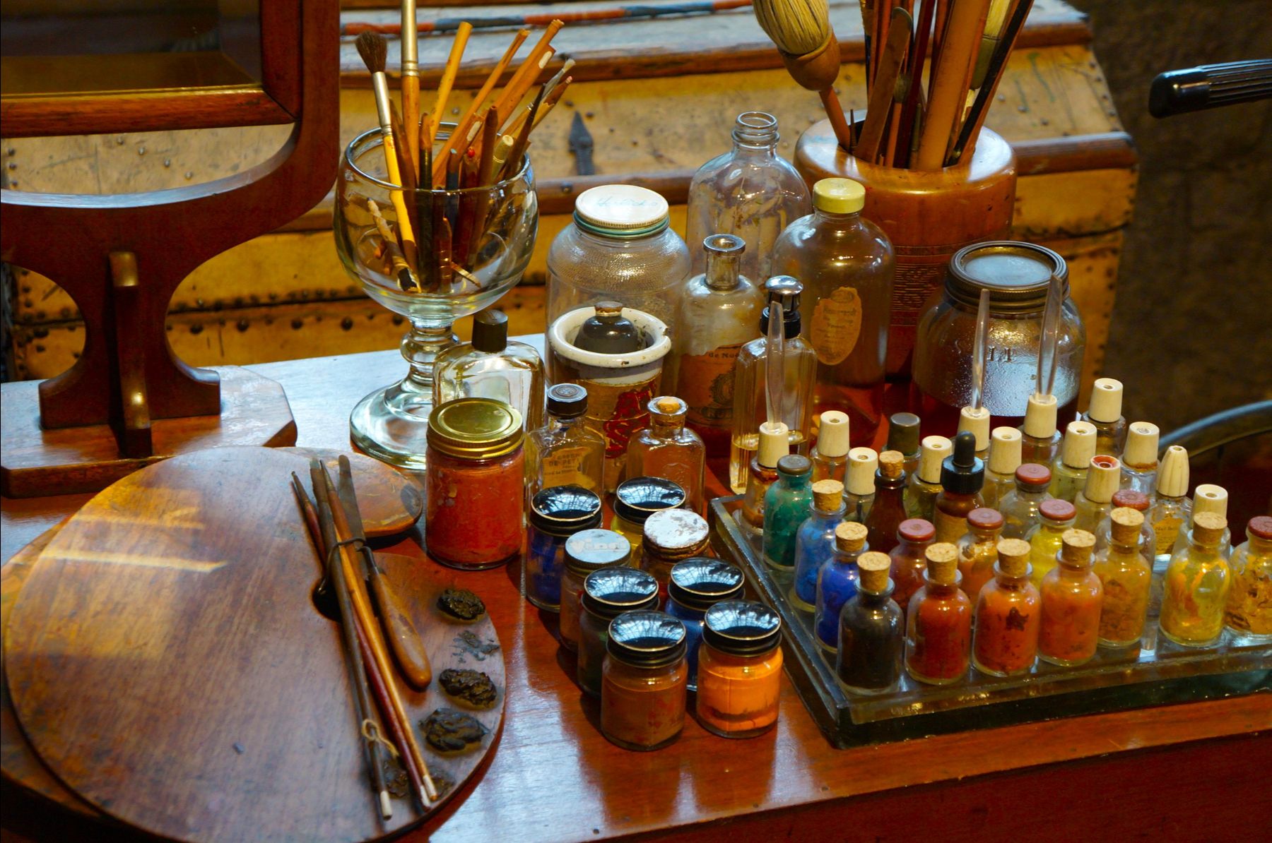 Frida Kahlo's paints in her home