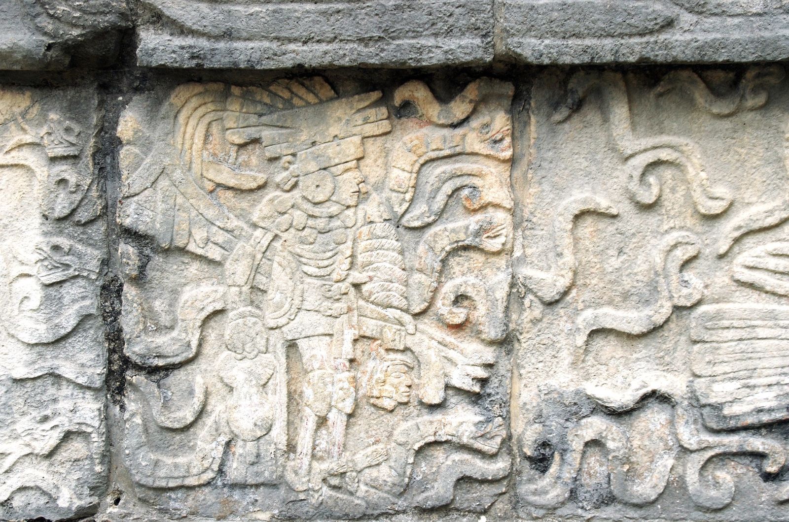 Detail of Mayan ruins on the Riviera Maya
