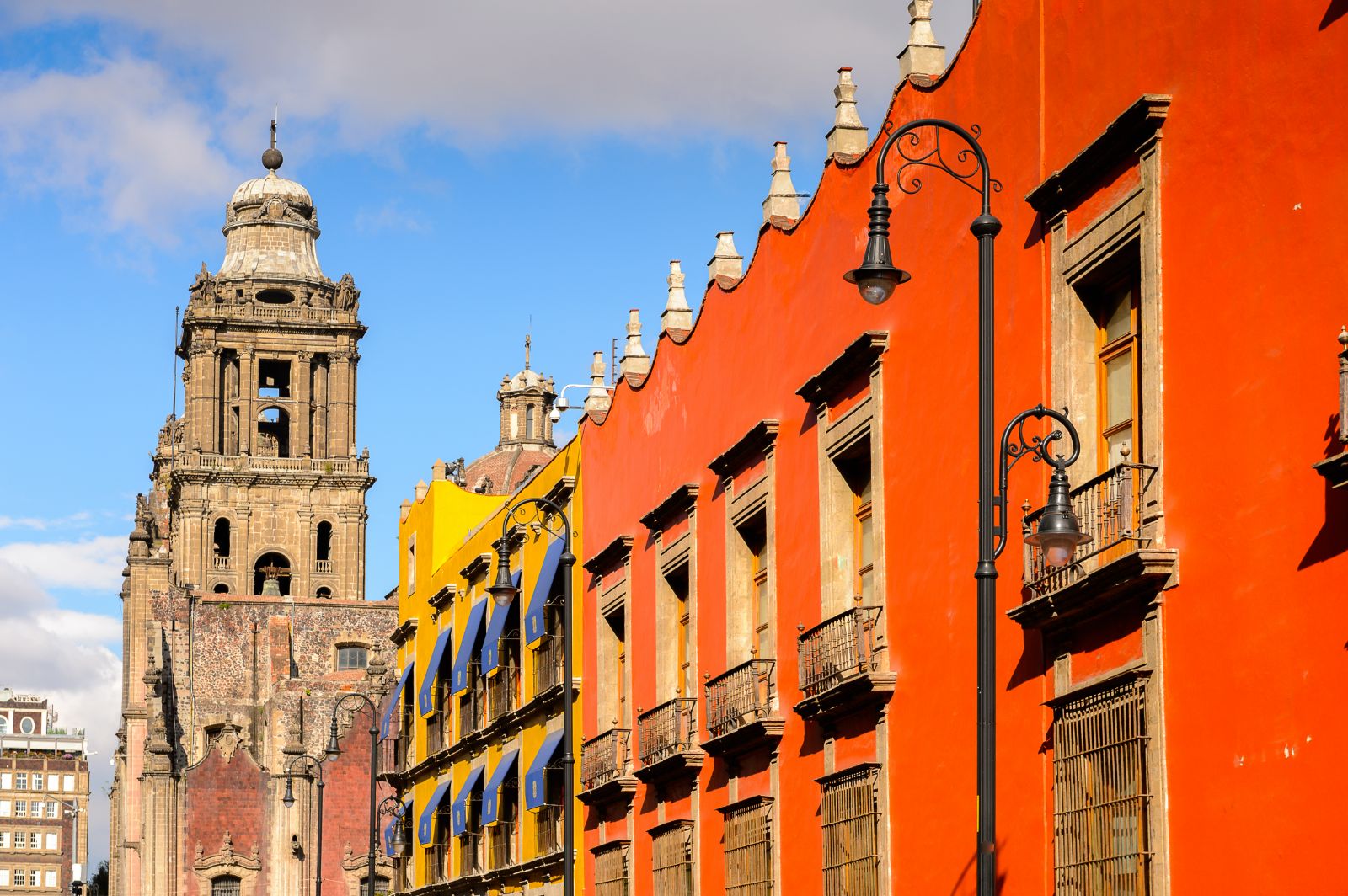 A colourful, post-colonial street in Mexico City