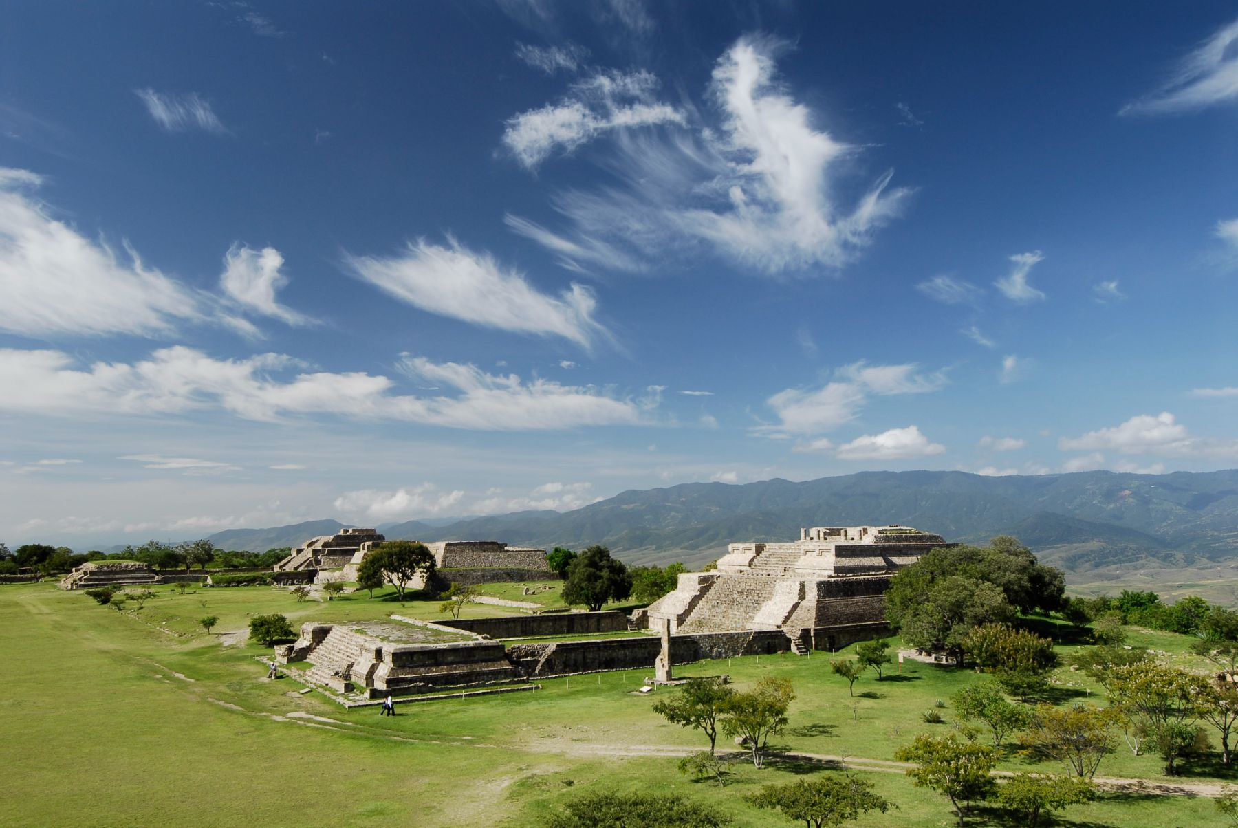 Panoramic view of Monte Alban in Mexico
