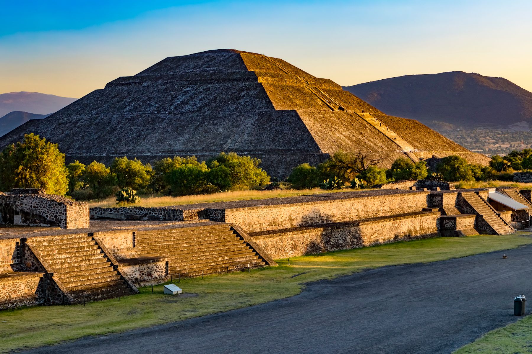 Sunset over Teotihuacan in Mexico
