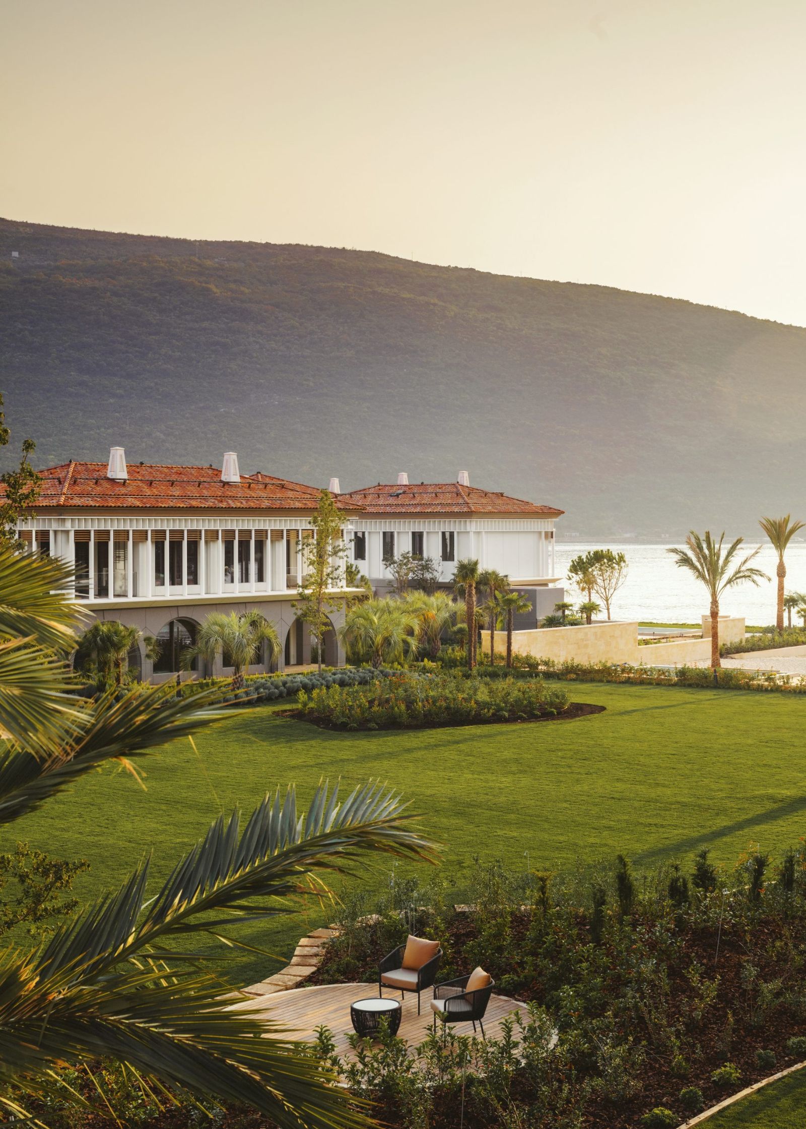 Gardens and Boka view at the One&Only Portonovi in Montenegro