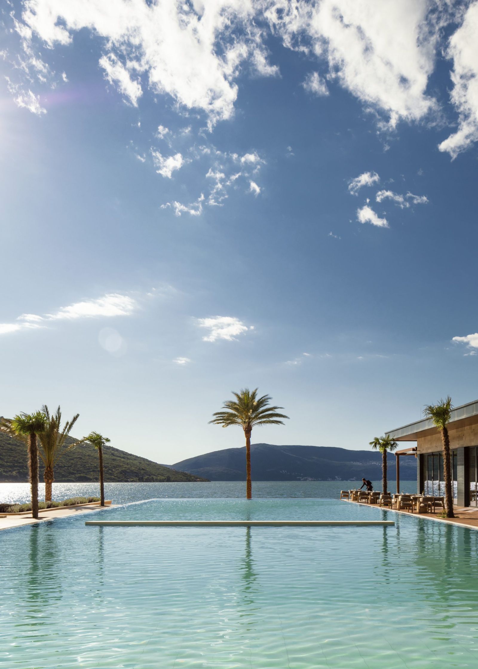 Infinity pool with Boka views at the One&Only Portonovi in Montenegro