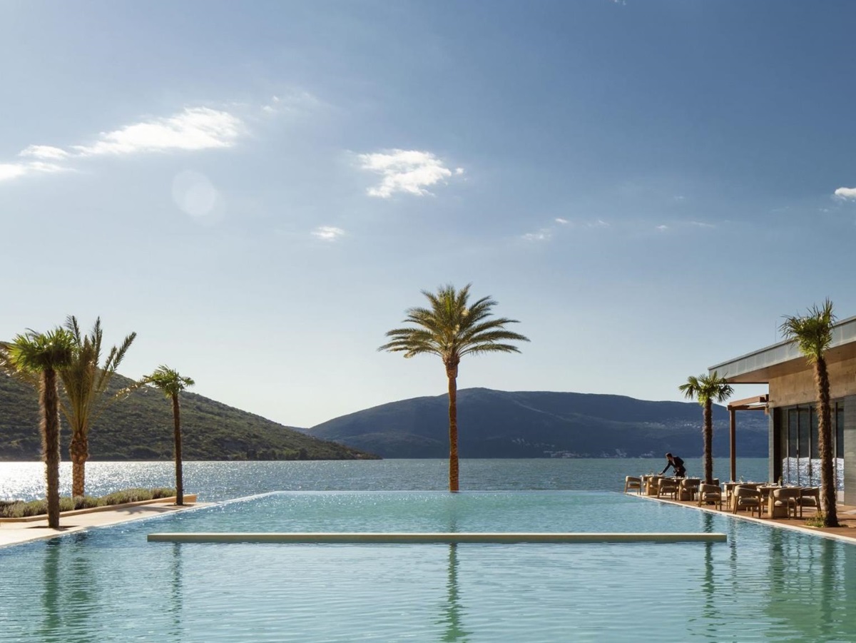Infinity pool with Boka views at the One&Only Portonovi in Montenegro