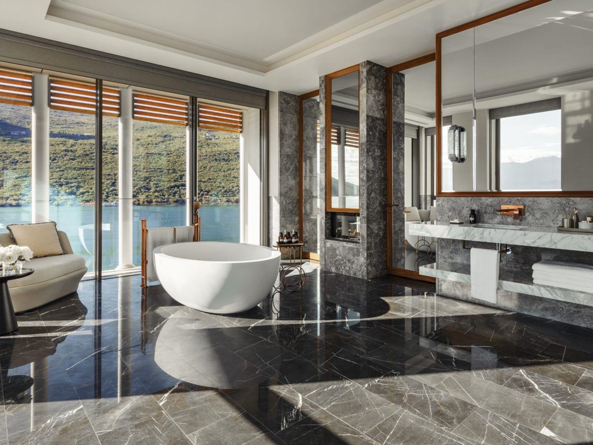 Bathroom of a suite at the One&Only Portonovi in Montenegro