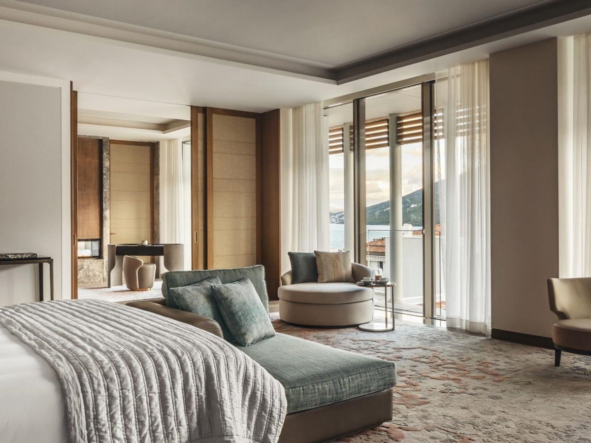 Boka bay views from a suite at the One&Only Portonovi in Montenegro