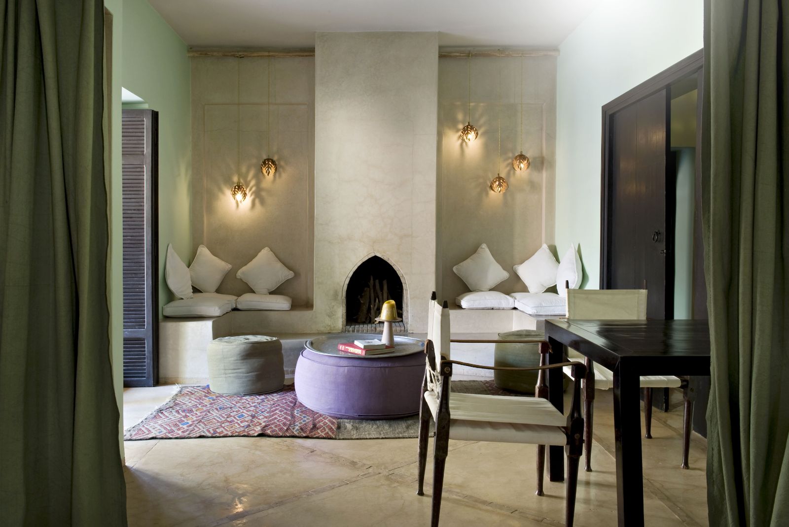 Living area in a guest suite at Dar Ahlam in Skoura
