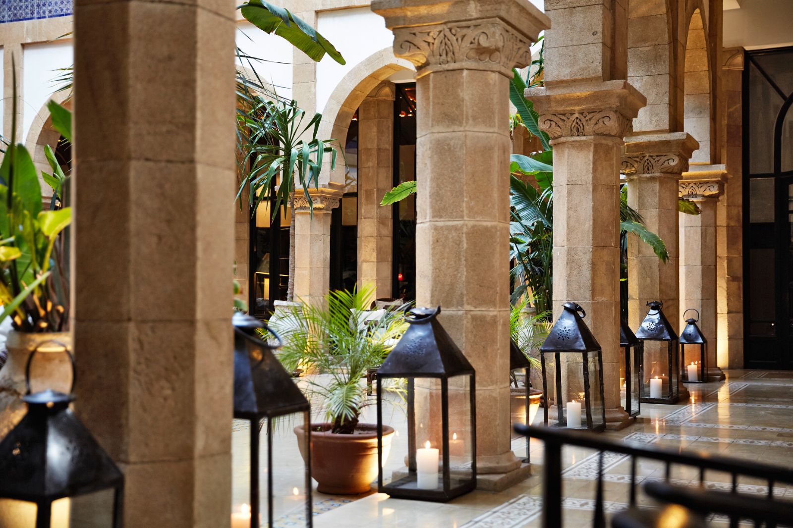 Courtyard at Heure Bleue Palais in Essaouira