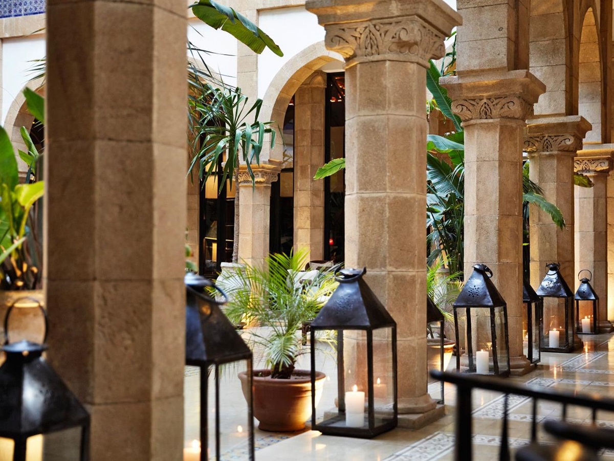 Courtyard at Heure Bleue Palais in Essaouira