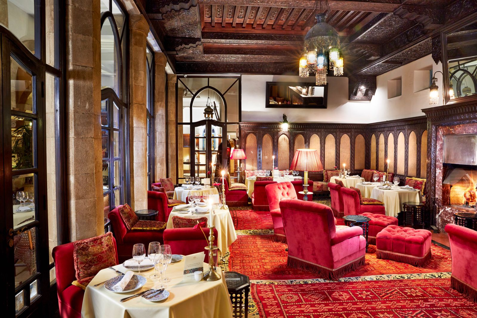 The Oriental Lounge restaurant at Heure Bleu Palais luxury hotel in Essaouira
