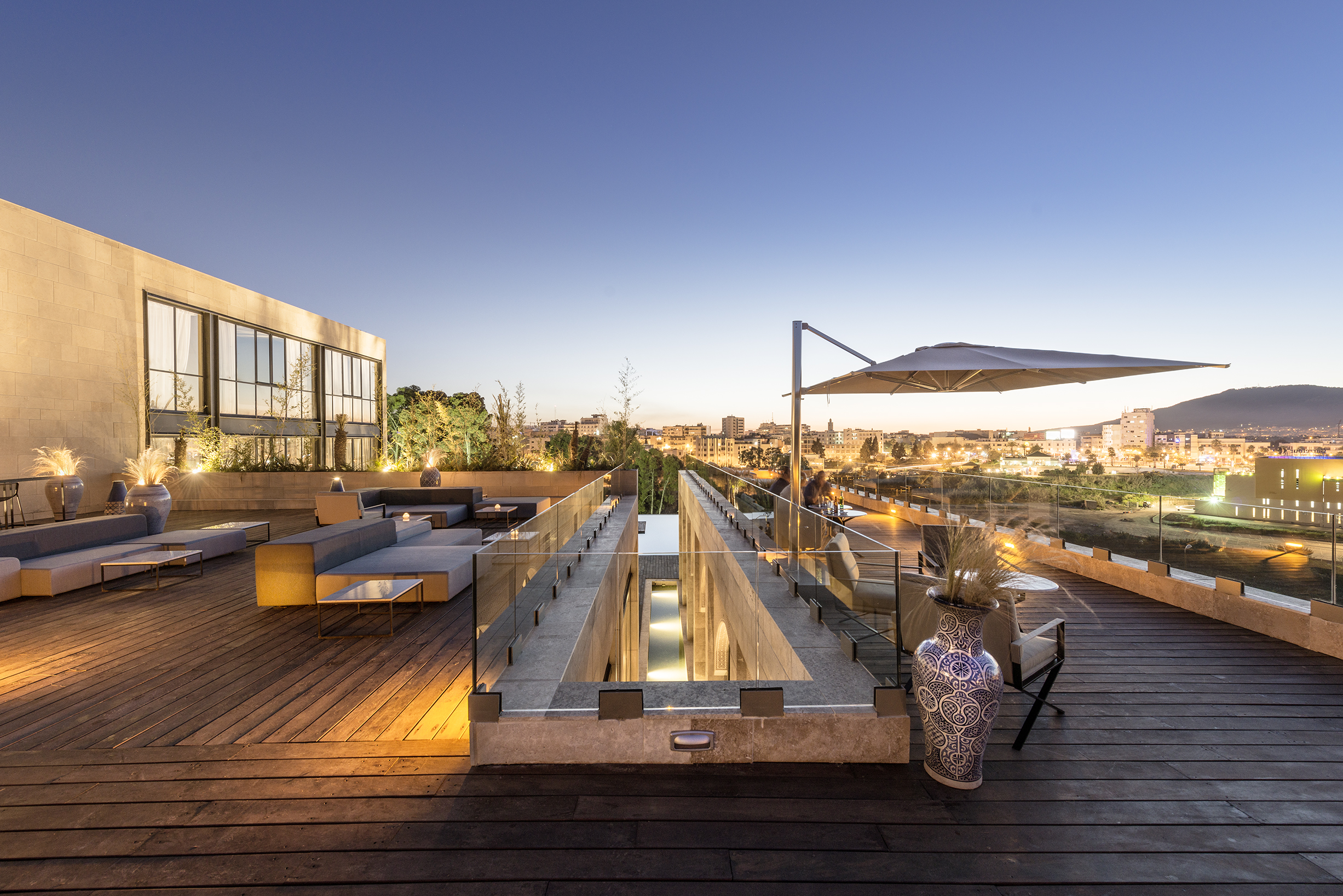 The rooftop at Hotel Sahrai, Morocco