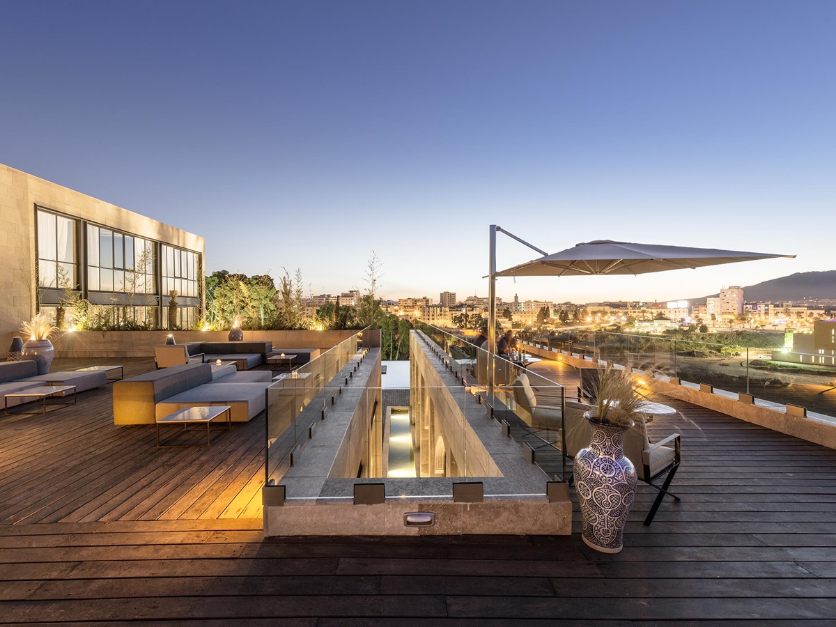 The rooftop at Hotel Sahrai, Morocco