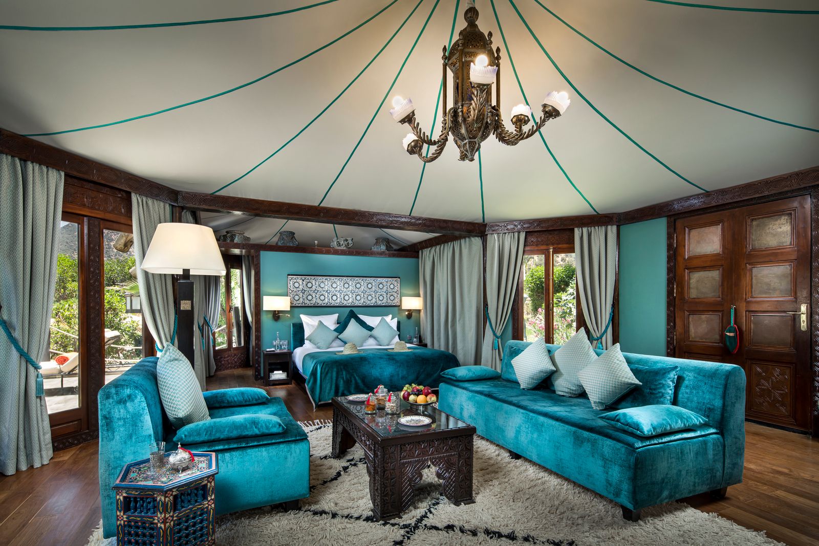 Barber tent at Kasbah Tamadot in the Atlas Mountains of Morocco