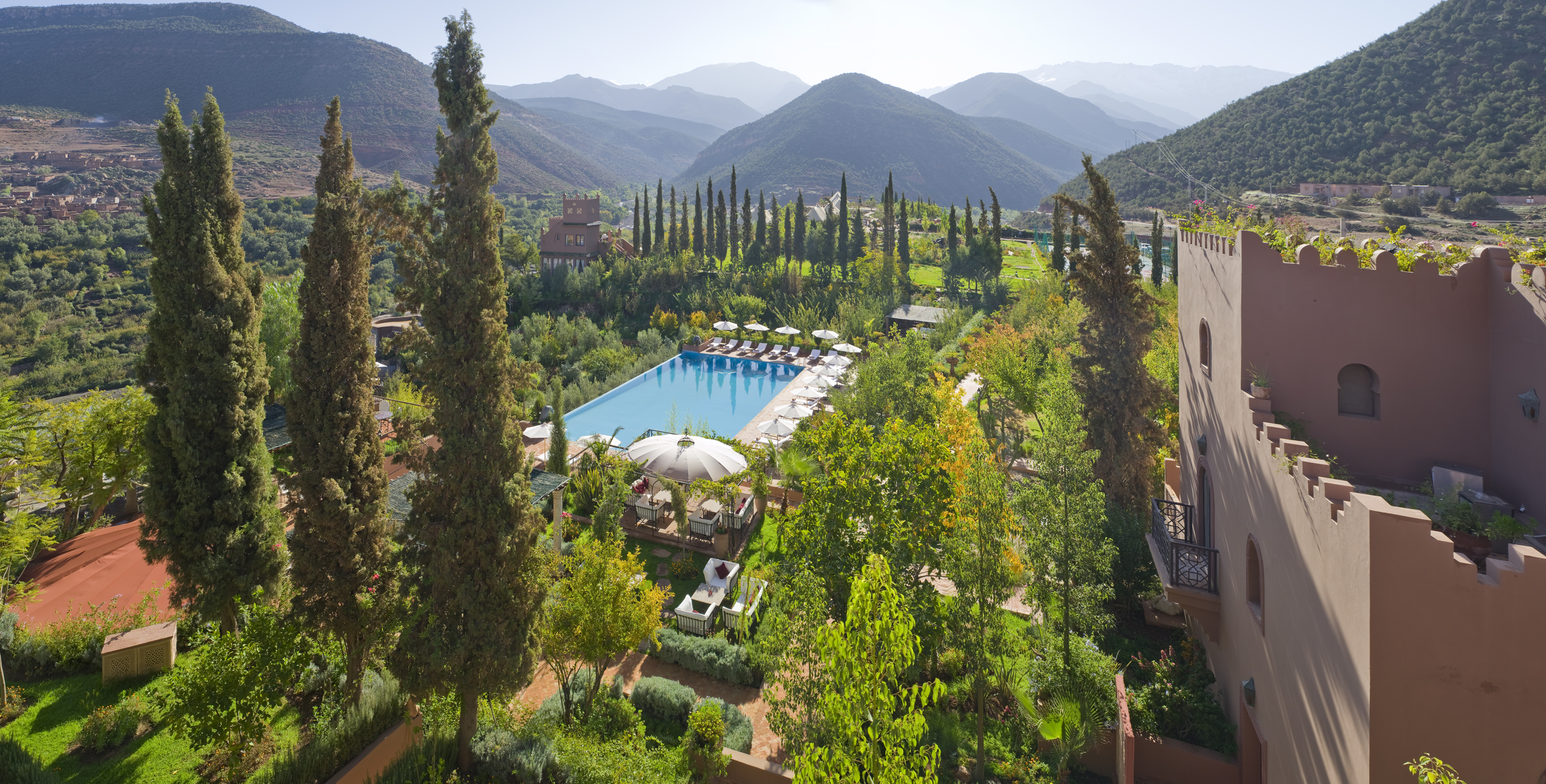 The rooftop view at Kasbah Tamadot