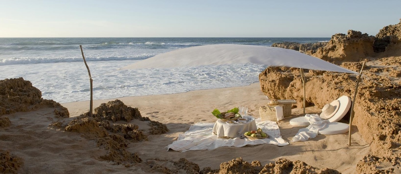A beach side picnic at La Sultana Oualidia