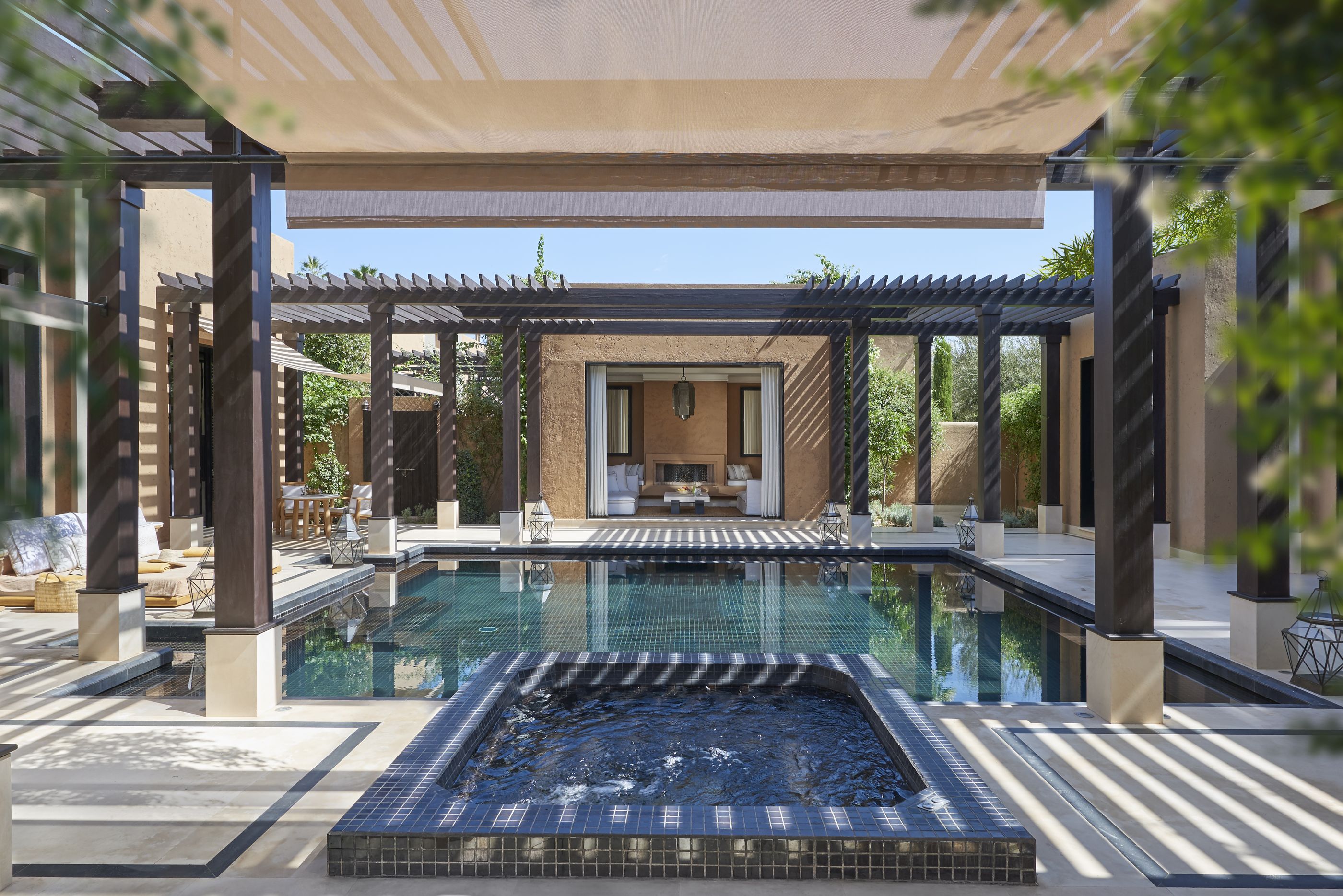 The pool and exterior areas of the Mandarin Oriental in Marrakech