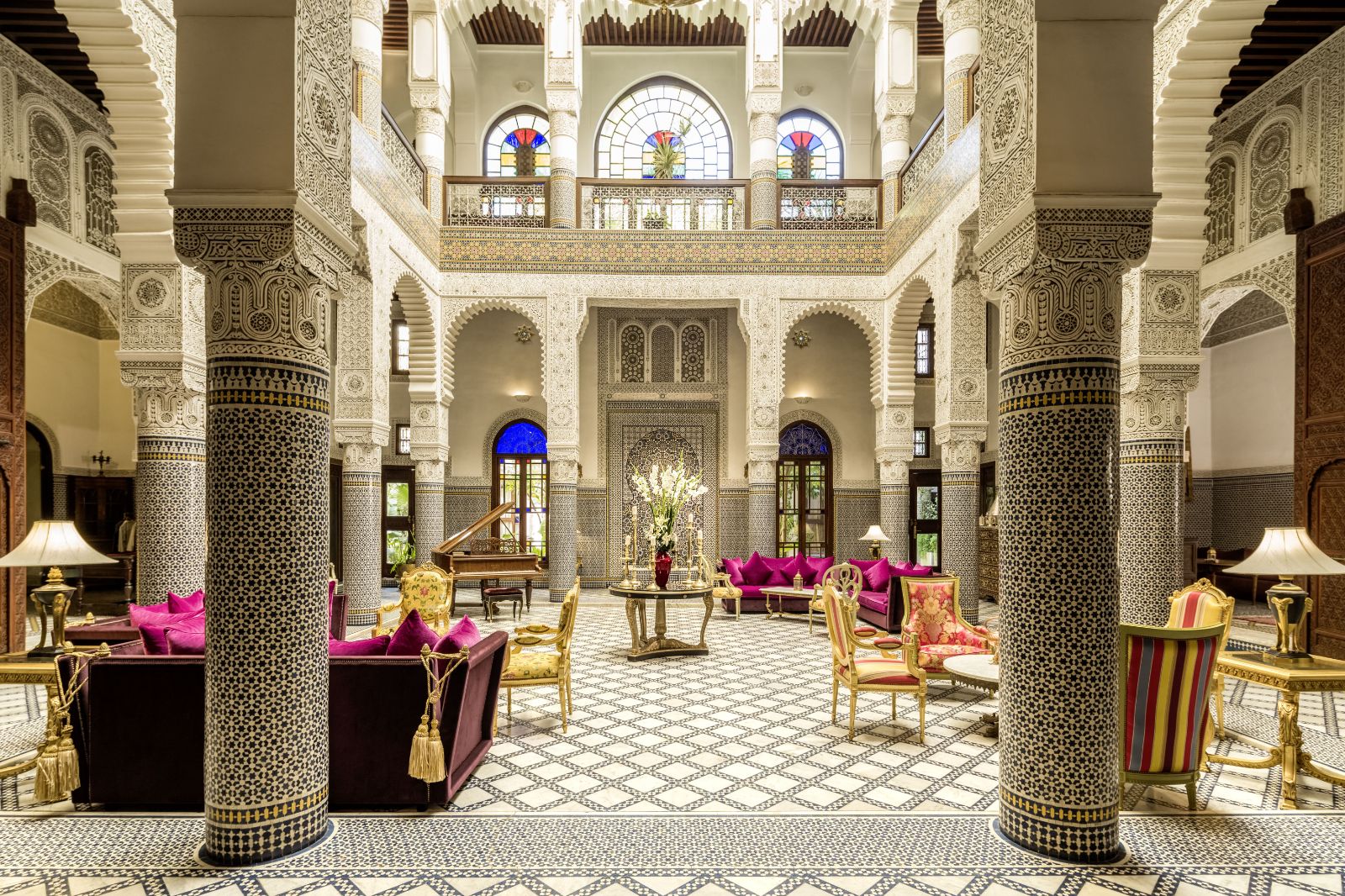 Opulent terrace area at Riad Fes