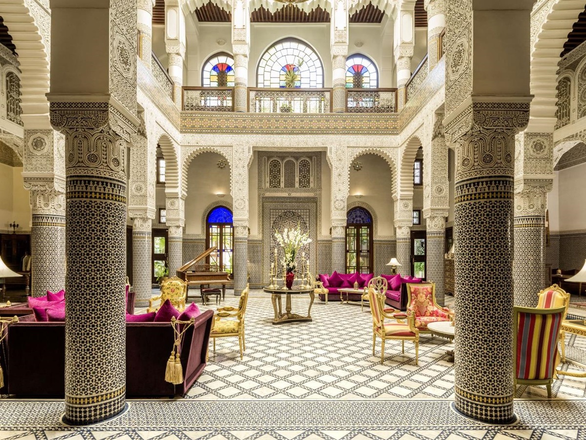 Opulent terrace area at Riad Fes
