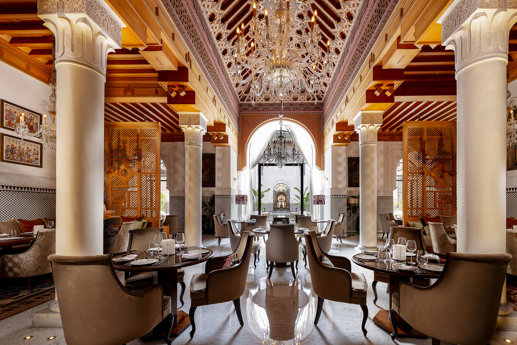 Rivayat restaurant at the Oberoi Marrakech hotel