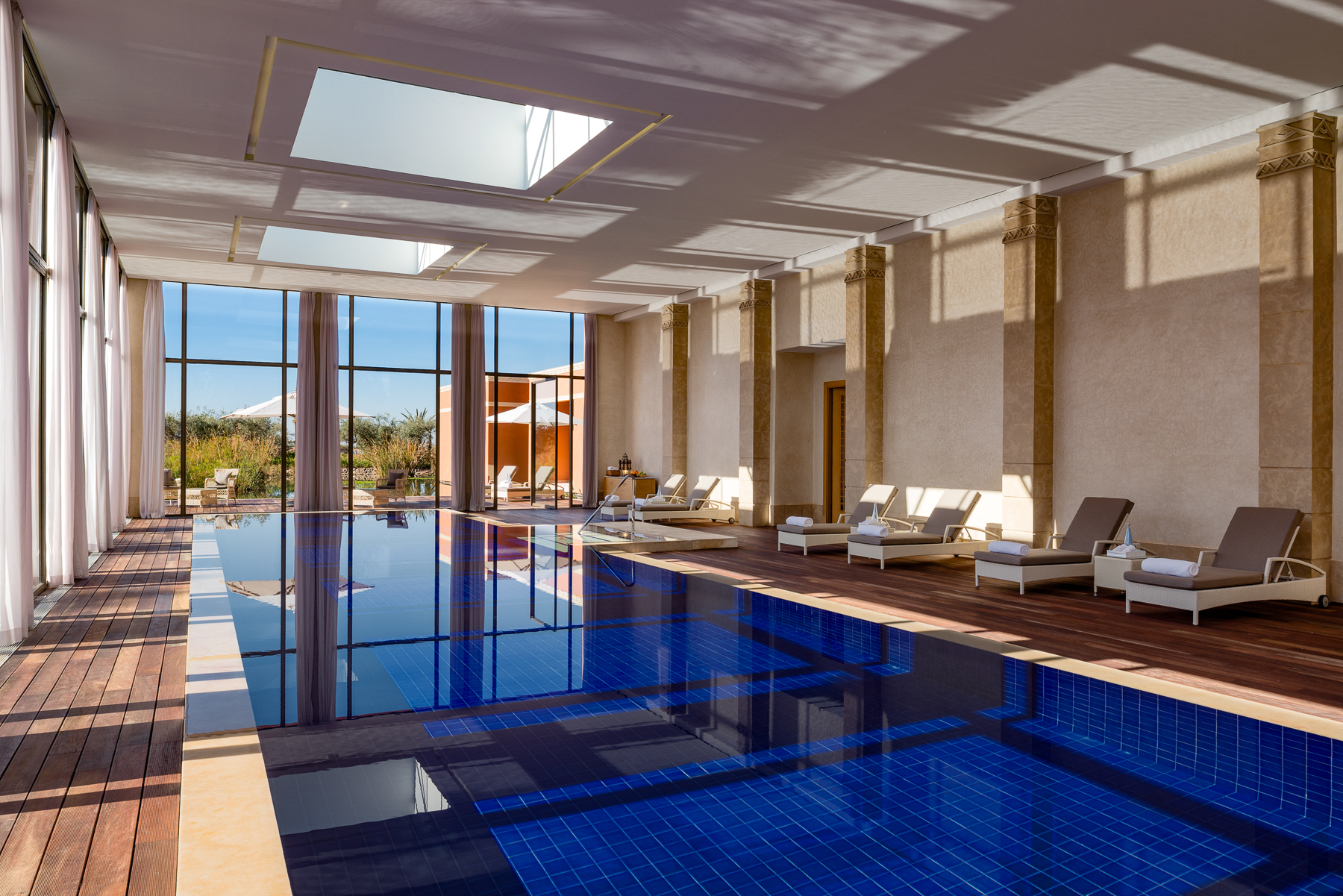 Spa swimming pool at the Oberoi Marrakech hotel