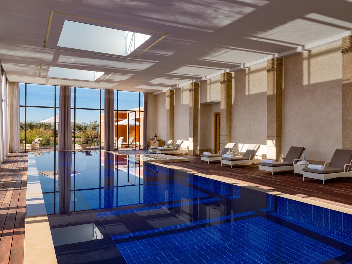 Spa swimming pool at the Oberoi Marrakech hotel