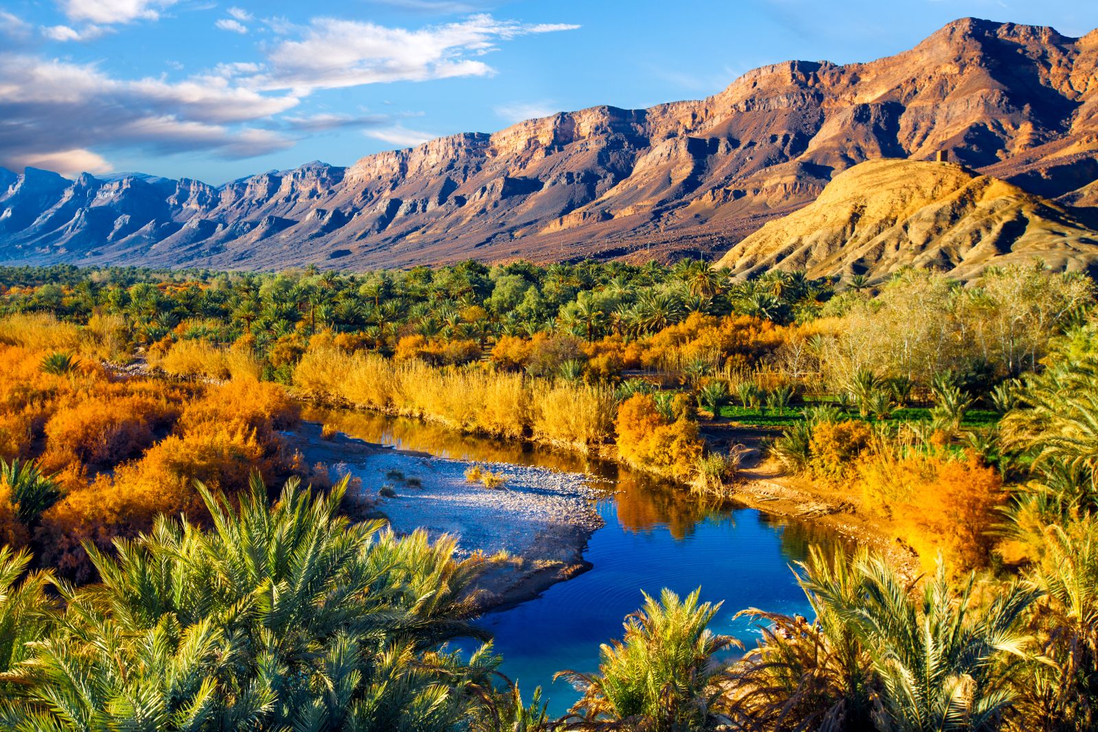 River valley in the middle Atlas Mountains region of Morocco