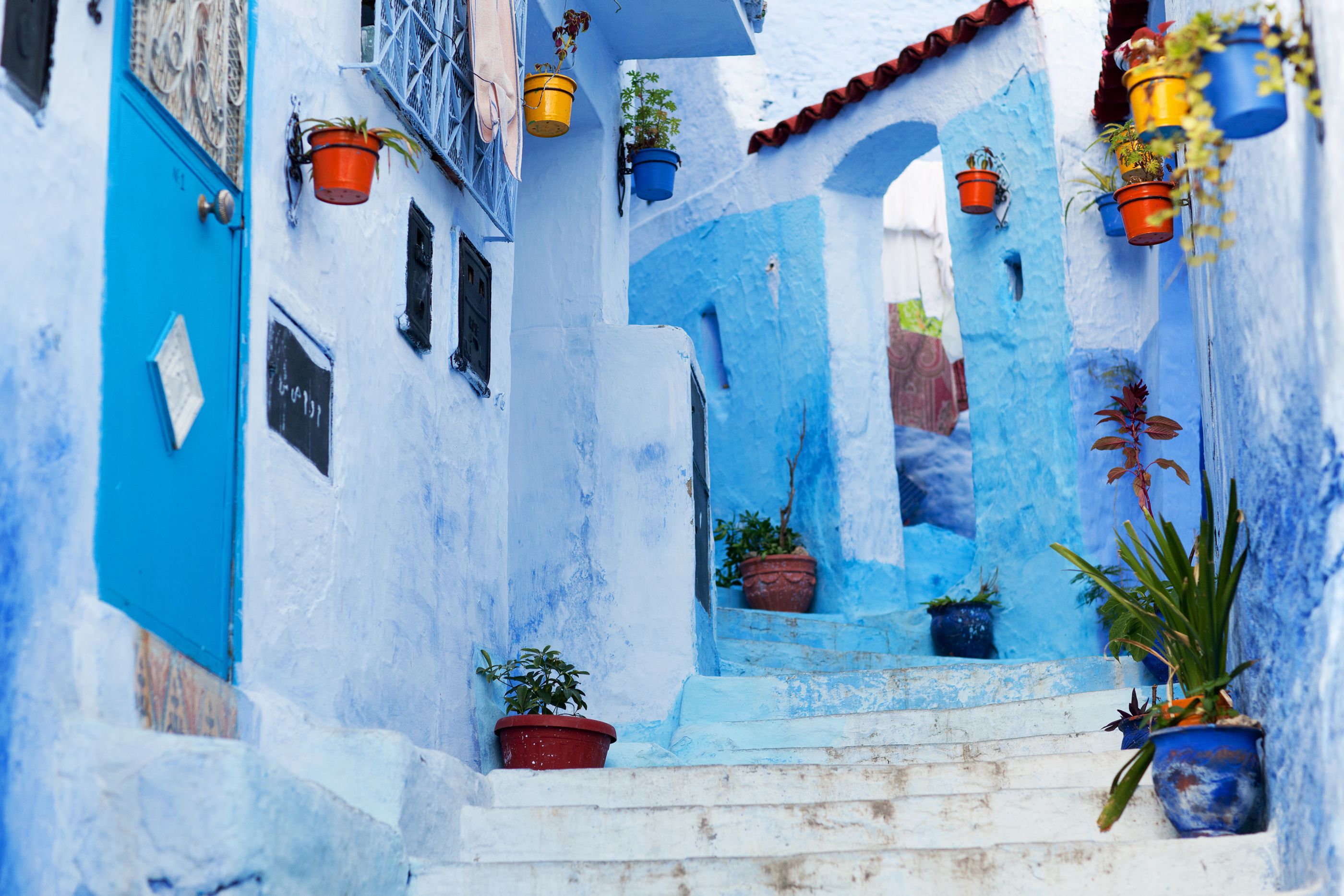 Colourful buildings in Chefchaouen in Morocco