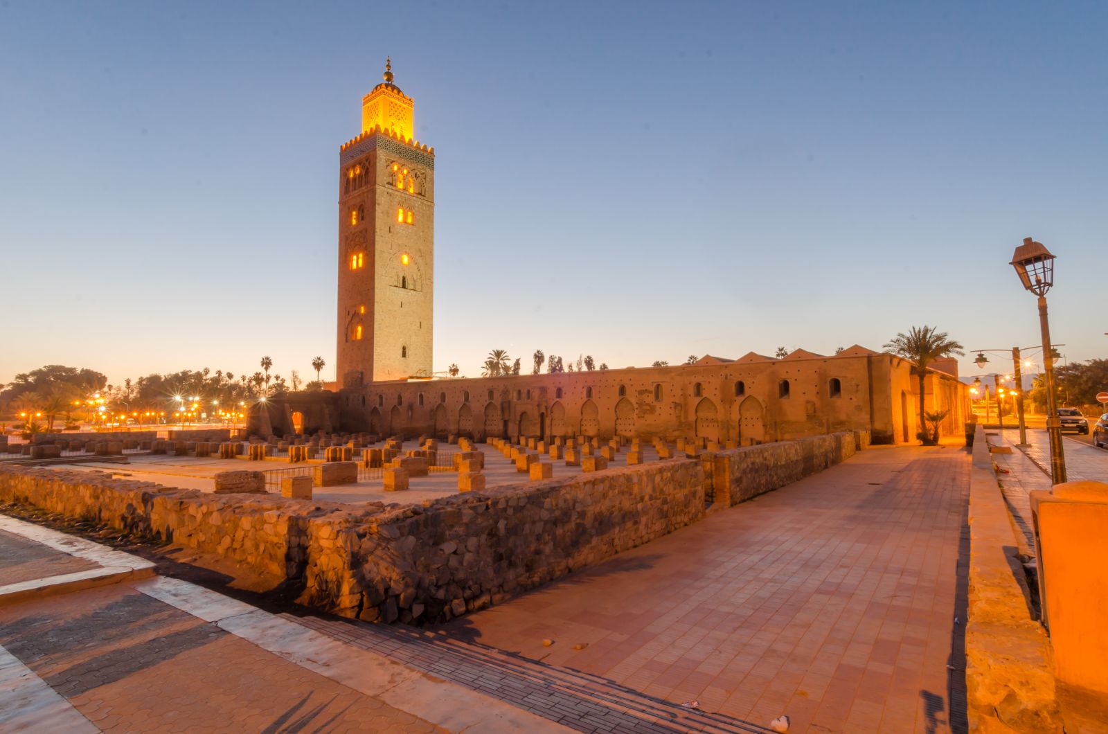 The Koutoubia Mosque in Marrakech at sunset