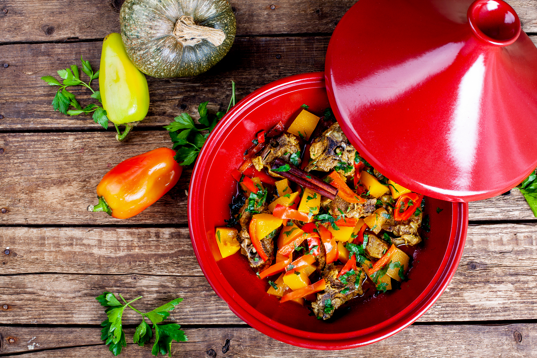 A bowl of Moroccan tagine served in Marrakech