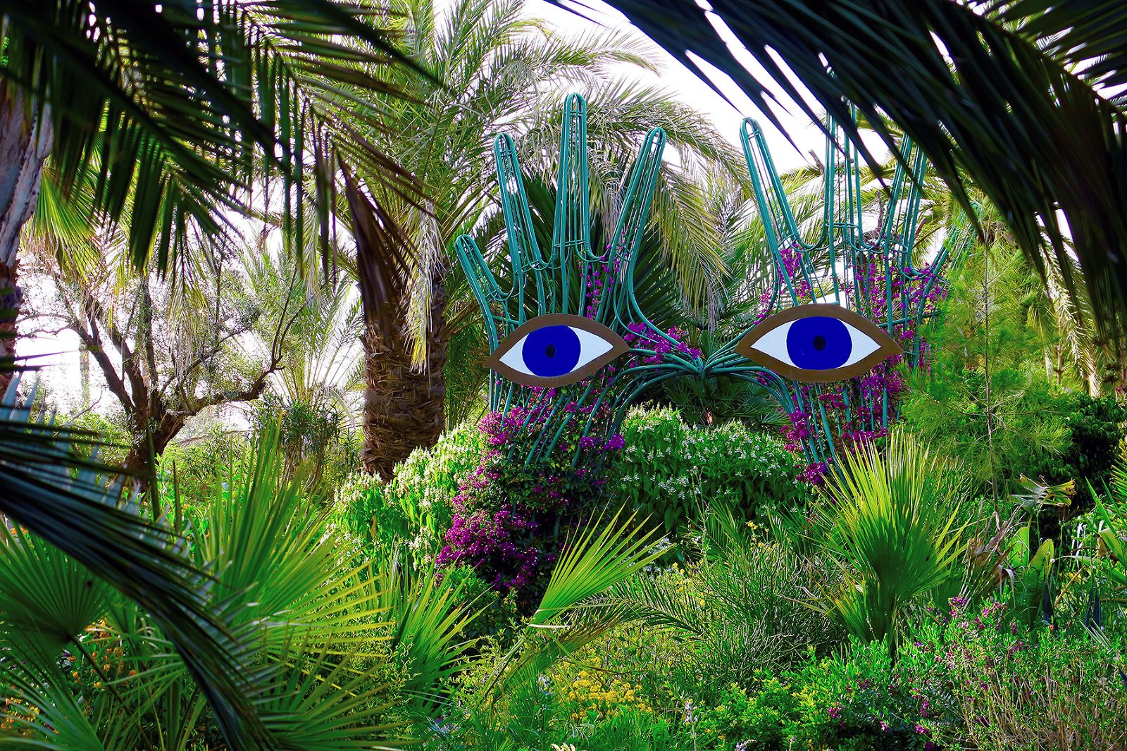 Eye decoration in Anima Gardens in Morocco