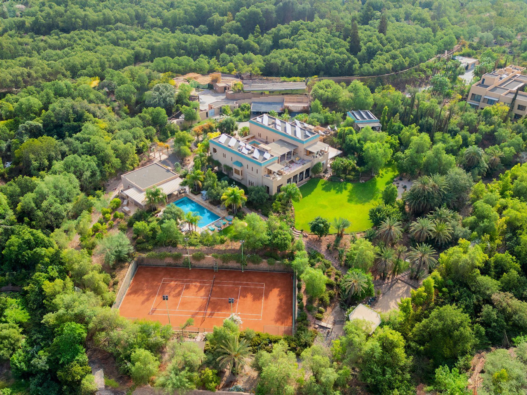 Aerial View of Cobalt Blue in Morocco 