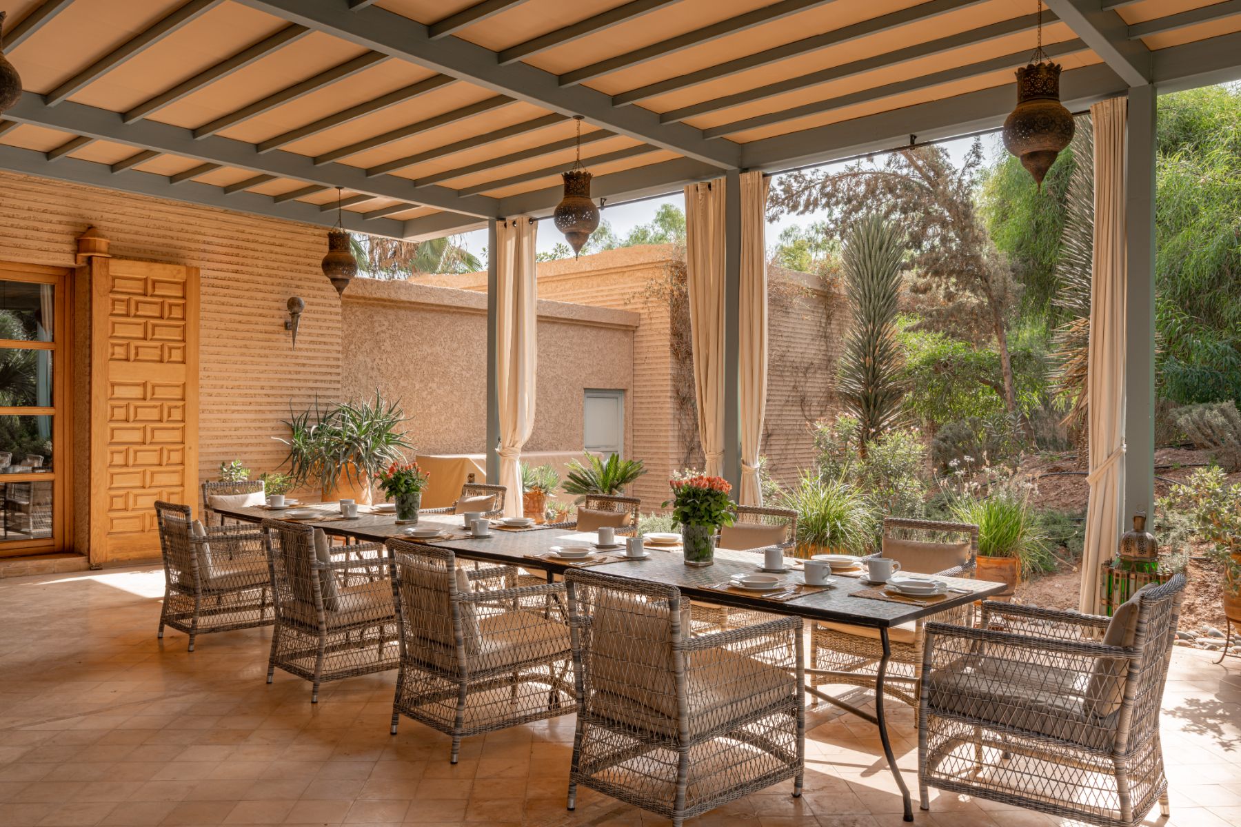 Outdoor Dining at Cobalt Blue in Morocco 