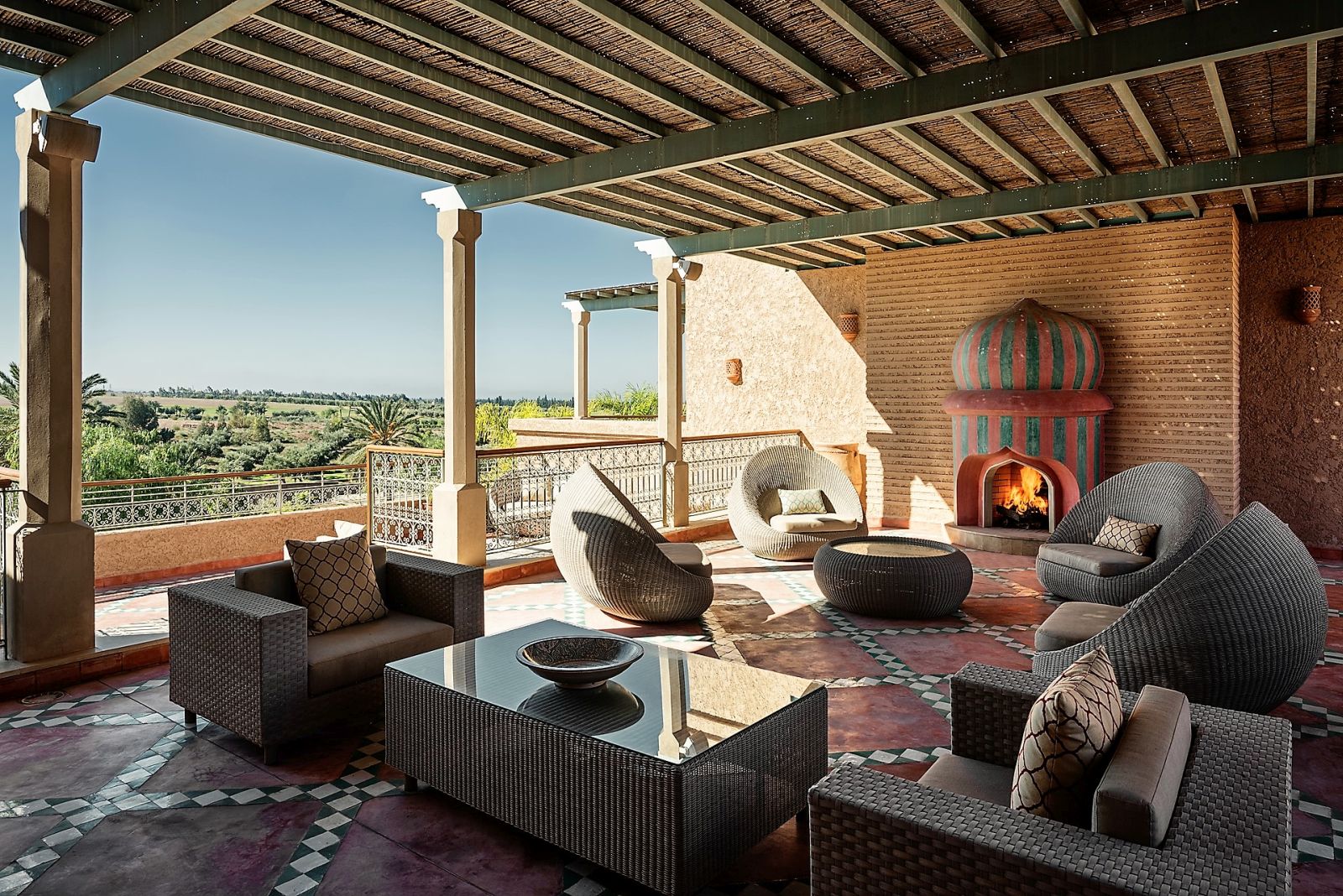 the outside sitting area at the villa