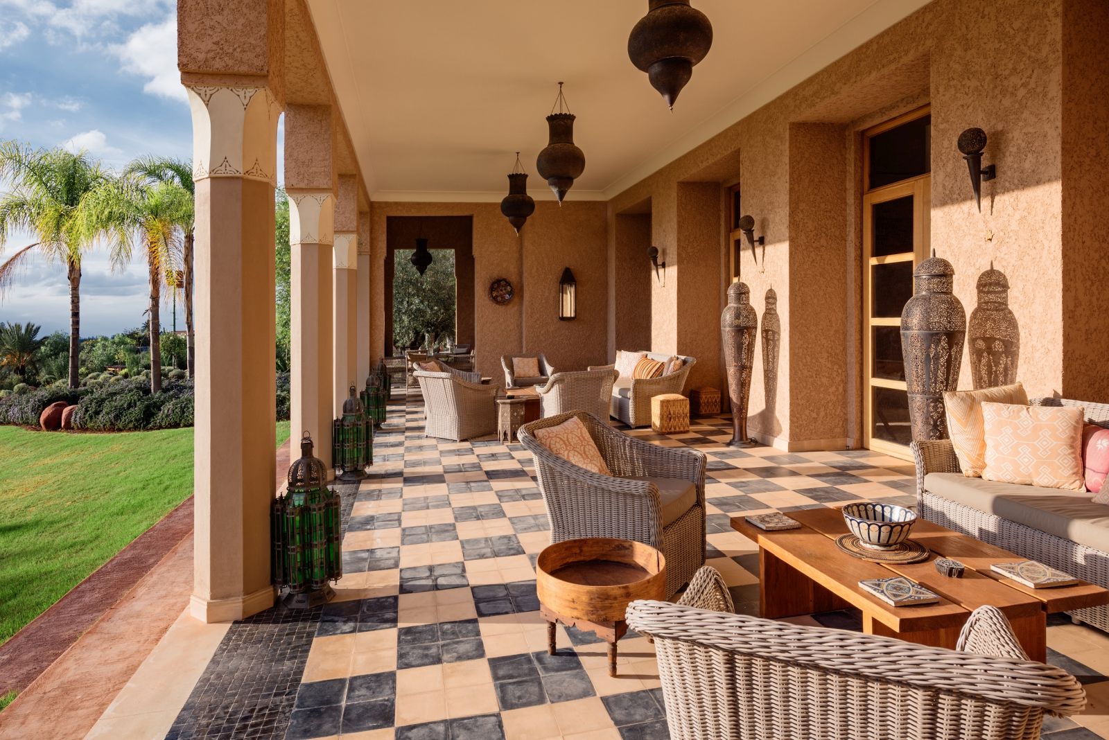 the terrace at the villa