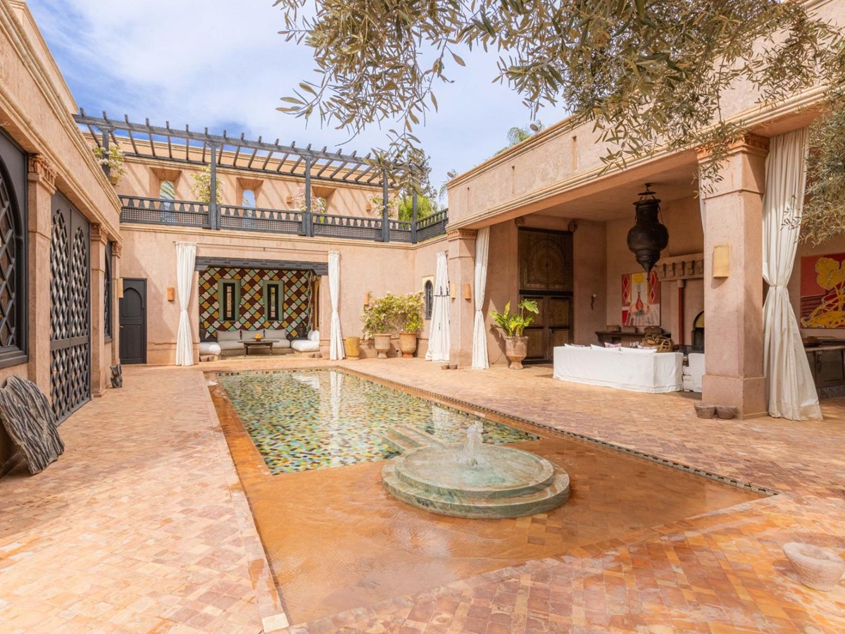 Exterior courtyard at Villa Ezzahra in Morocco