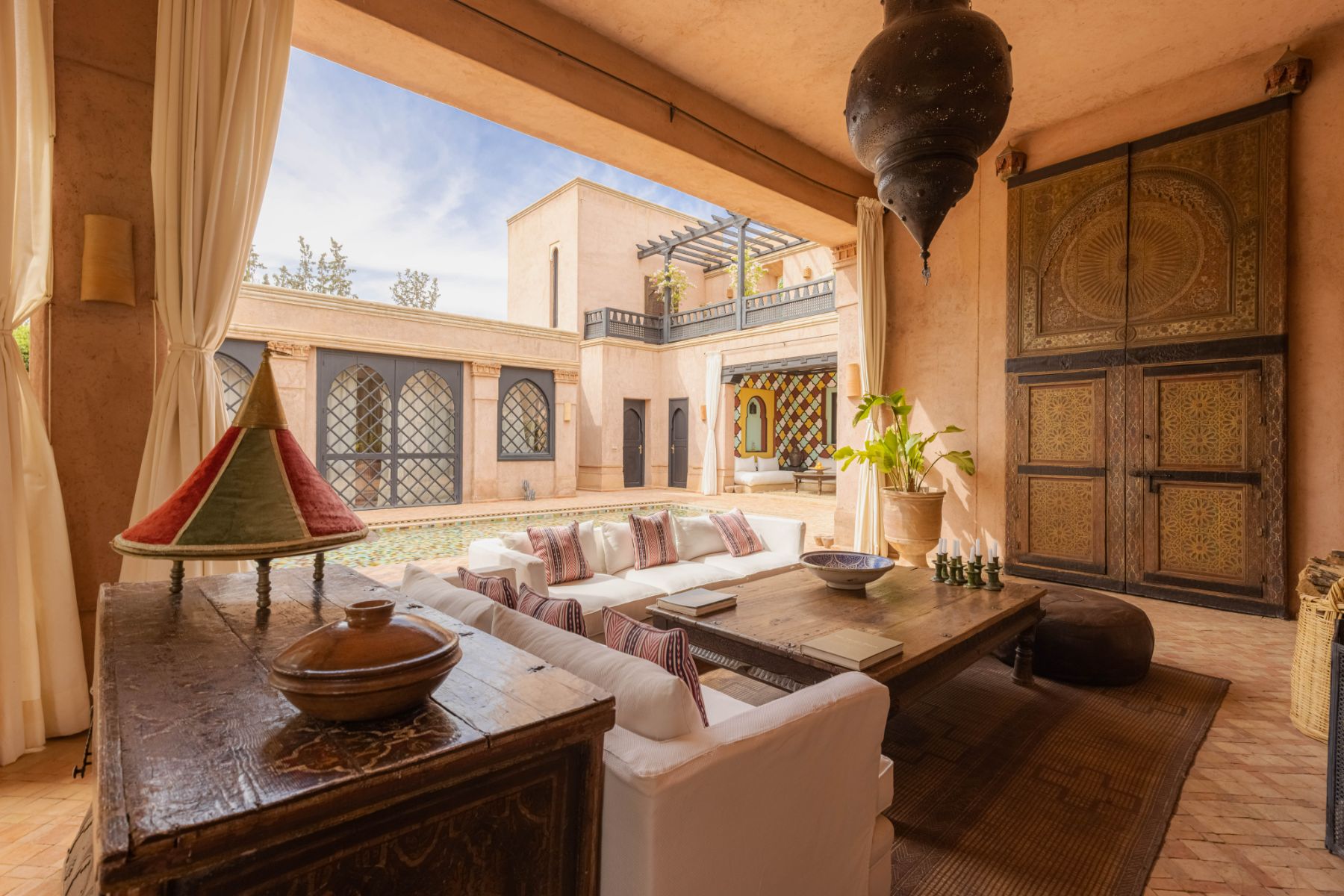Outdoor lounge area at Villa Ezzahra in Morocco